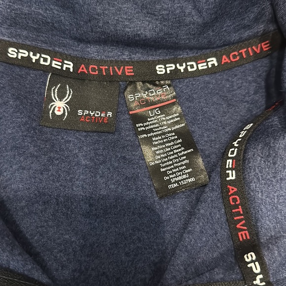 NWOT SPYDER active blue quarter zip sweatshirt - Picture 4 of 4